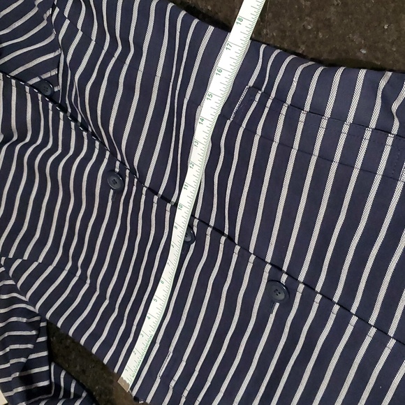 Talbots Blue & White Striped Trench Coat - Picture 6 of 13